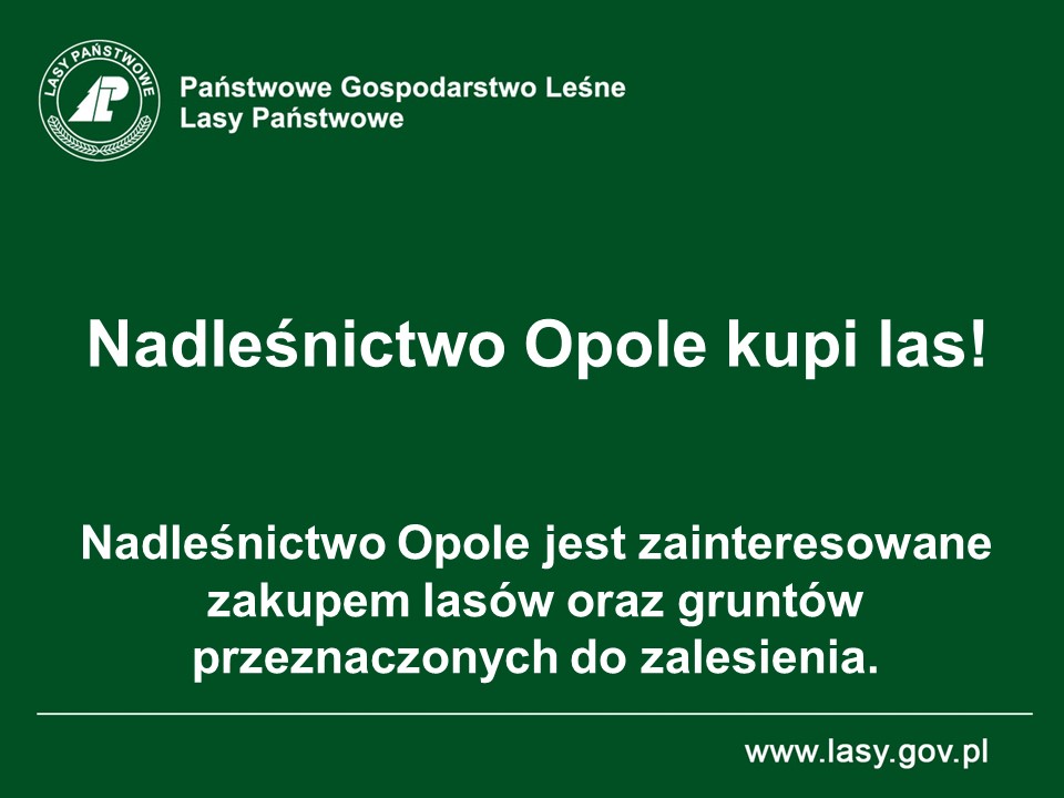 Nadleśnictwo Opole kupi las!