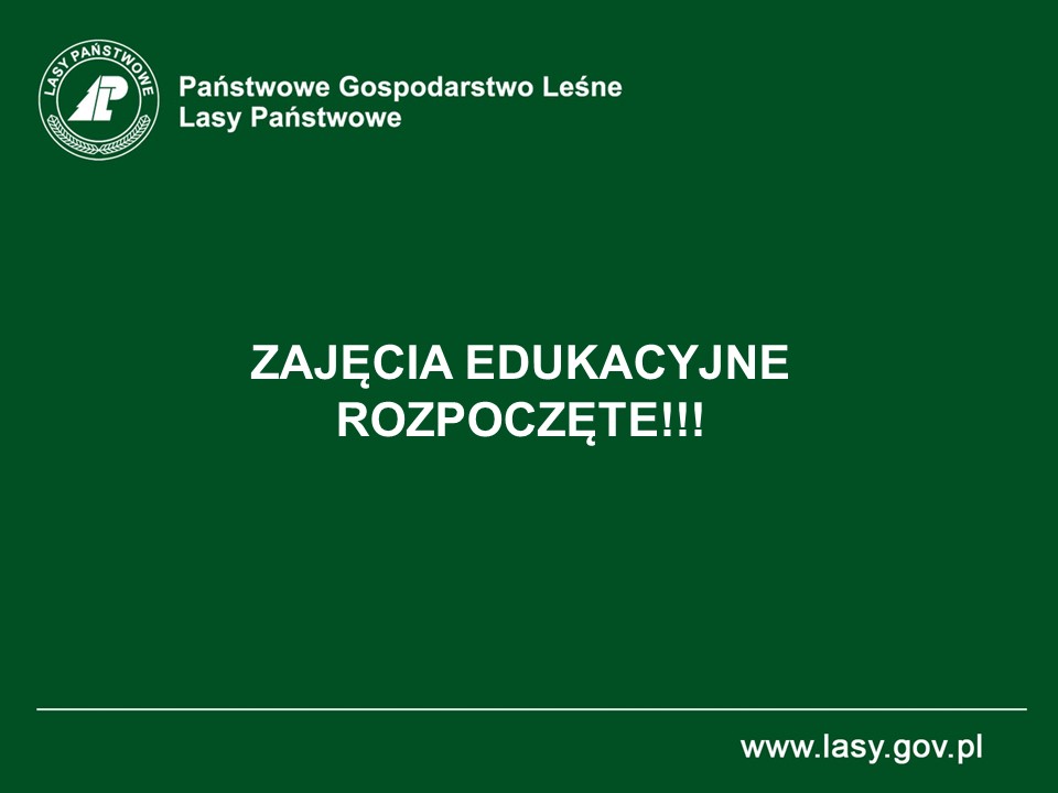 ZAJĘCIA EDUKACYJNE ROZPOCZĘTE :)