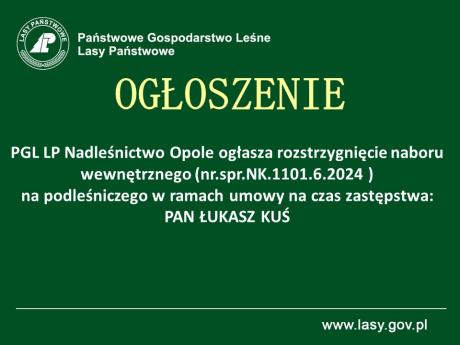 Ogłoszenie dot. rozstrzygnięcia naboru